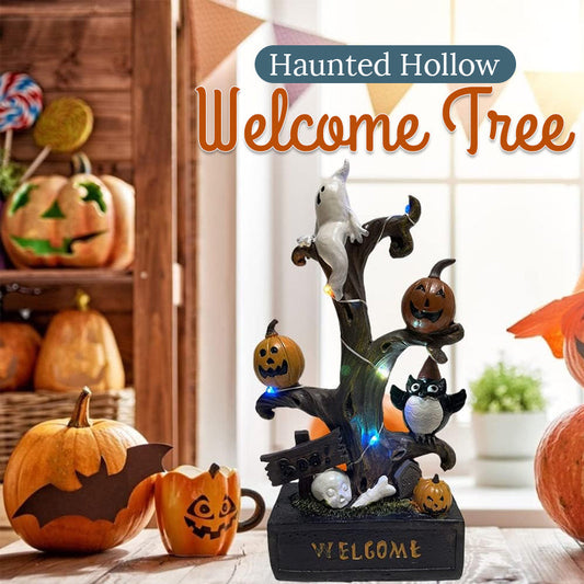 🎃👻 Haunted Hollow Welcome Tree – The Friendly Fright that Greets You Right!