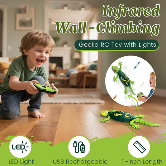 Infrared Wall-Climbing Gecko RC Toy with Lights 🦎✨